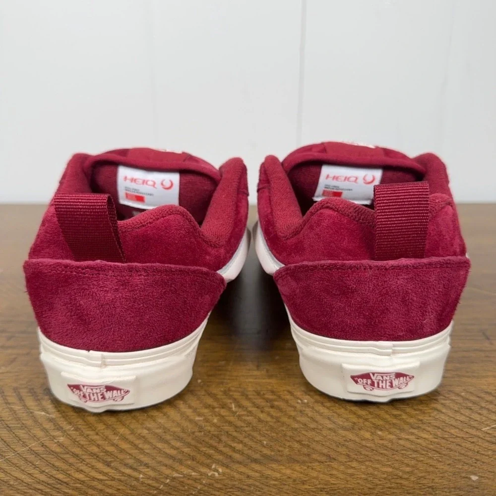 Vans Shoes Womens 7 Bordeaux‎ Red Knu Skool Suede Casual Skate Sneakers NEW
